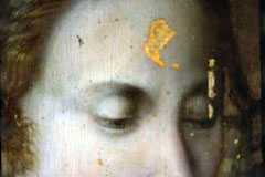 Detail of the Madonna’s face before conservation